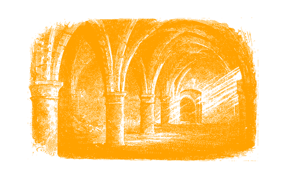 Dungeon A red and yellow illustration of a dungeon